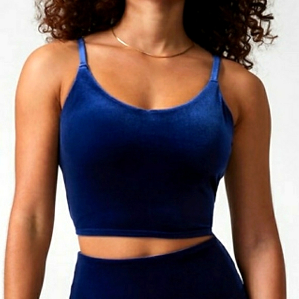 Athleta velvet blue elation bra top xs
